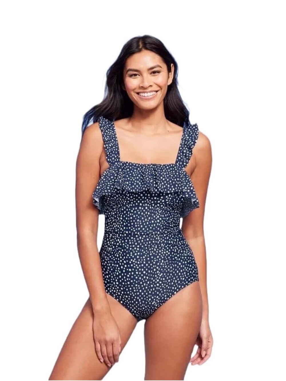 Kona Sol Navy Blue Polka Dot One-Piece